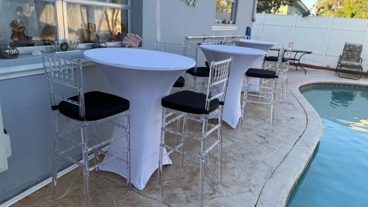High top Chivari cocktail chairs